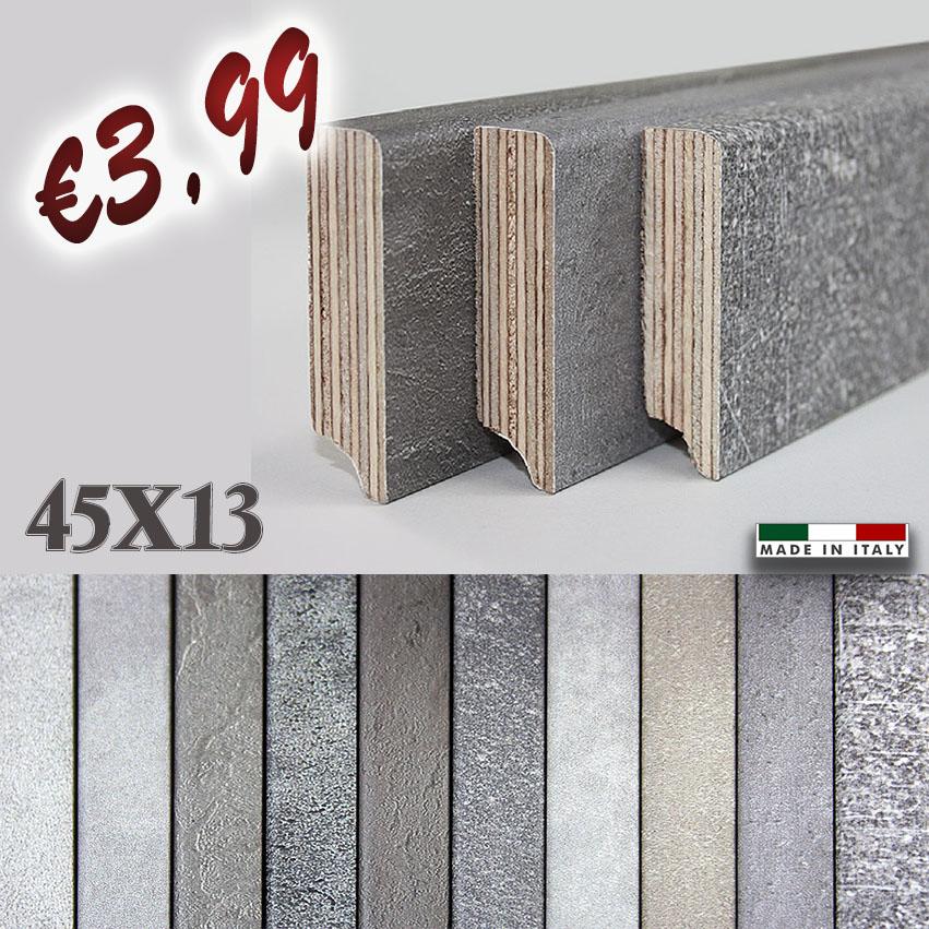 BATTISCOPA ZOCCOLINO 43X15 squadato moderno per pavimenti in RESINA MICROCEMENTO - Eternal Parquet