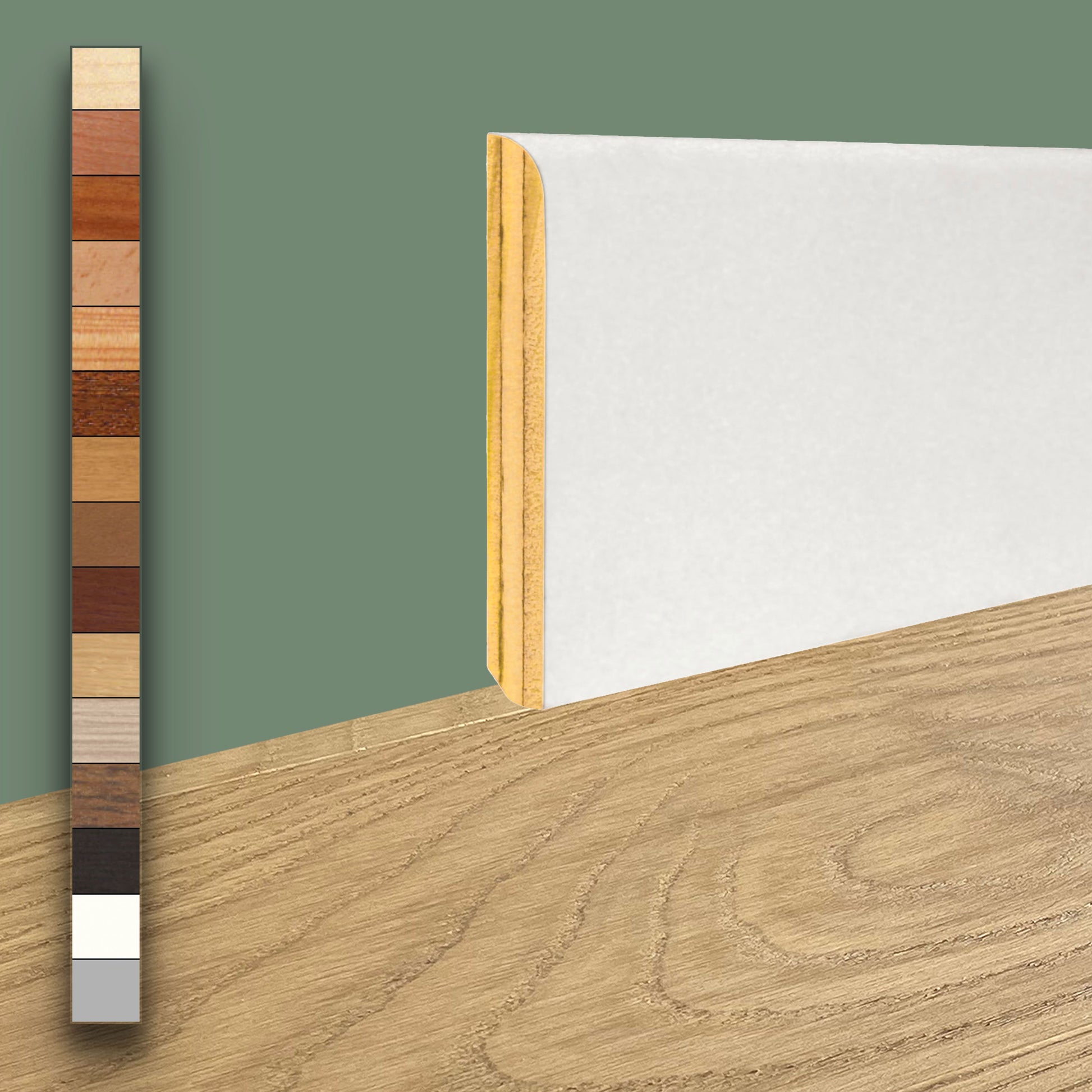 96ML Battiscopa BC in Legno Multistrato rivestito vari decori 70x10mm (incl. ral 9016 e alluminio) - Eternal Parquet