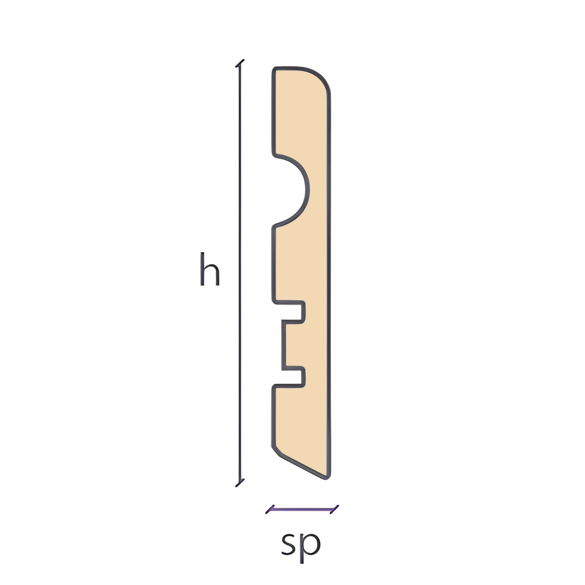 96ML Battiscopa MDF 70X10 Passacavo BC varie essenze incl. Bianchi RAL, ORO, ALLUMINIO - Eternal Parquet