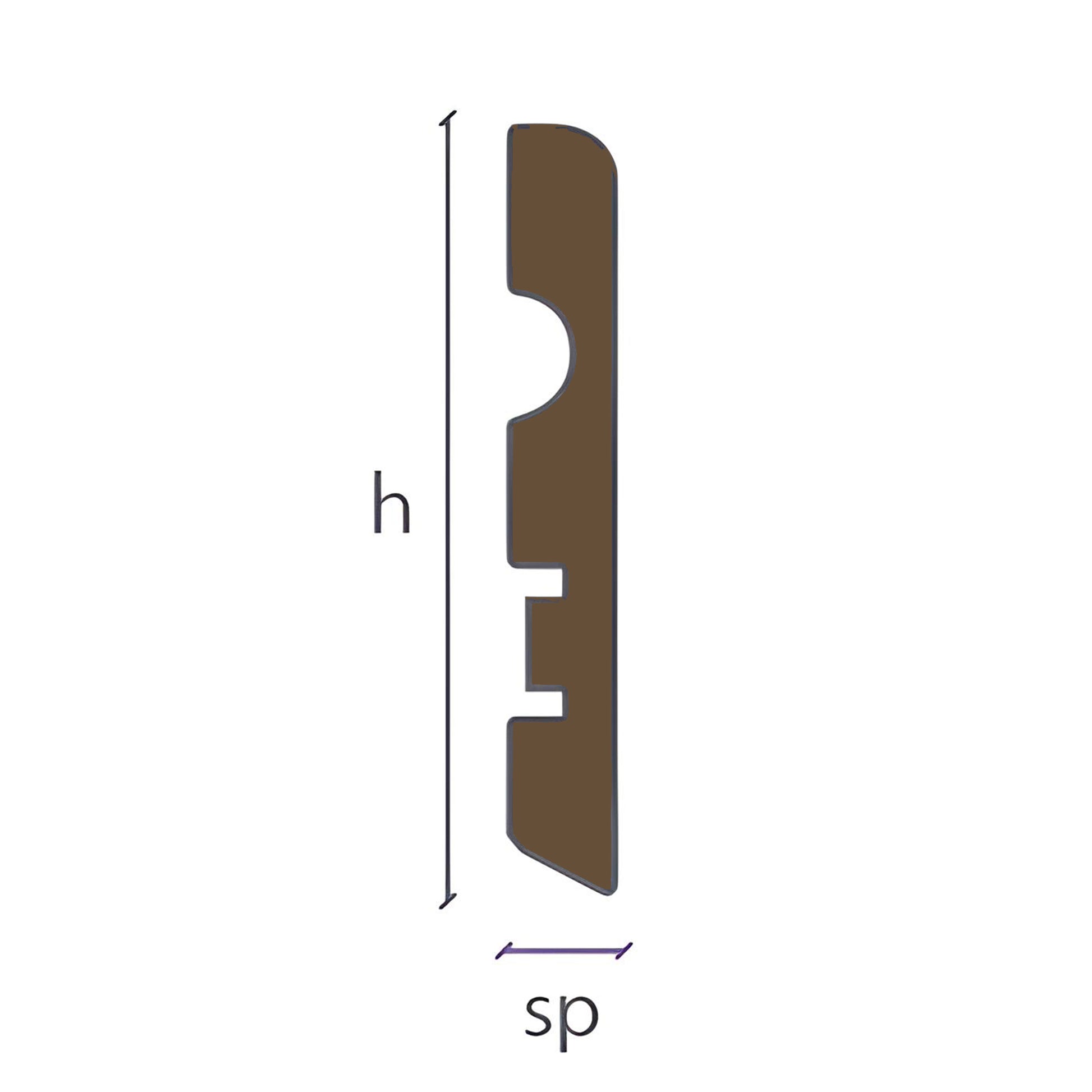 96ML Battiscopa MDF 70X10 Passacavo BC varie essenze incl. Bianchi RAL, ORO, ALLUMINIO - Eternal Parquet