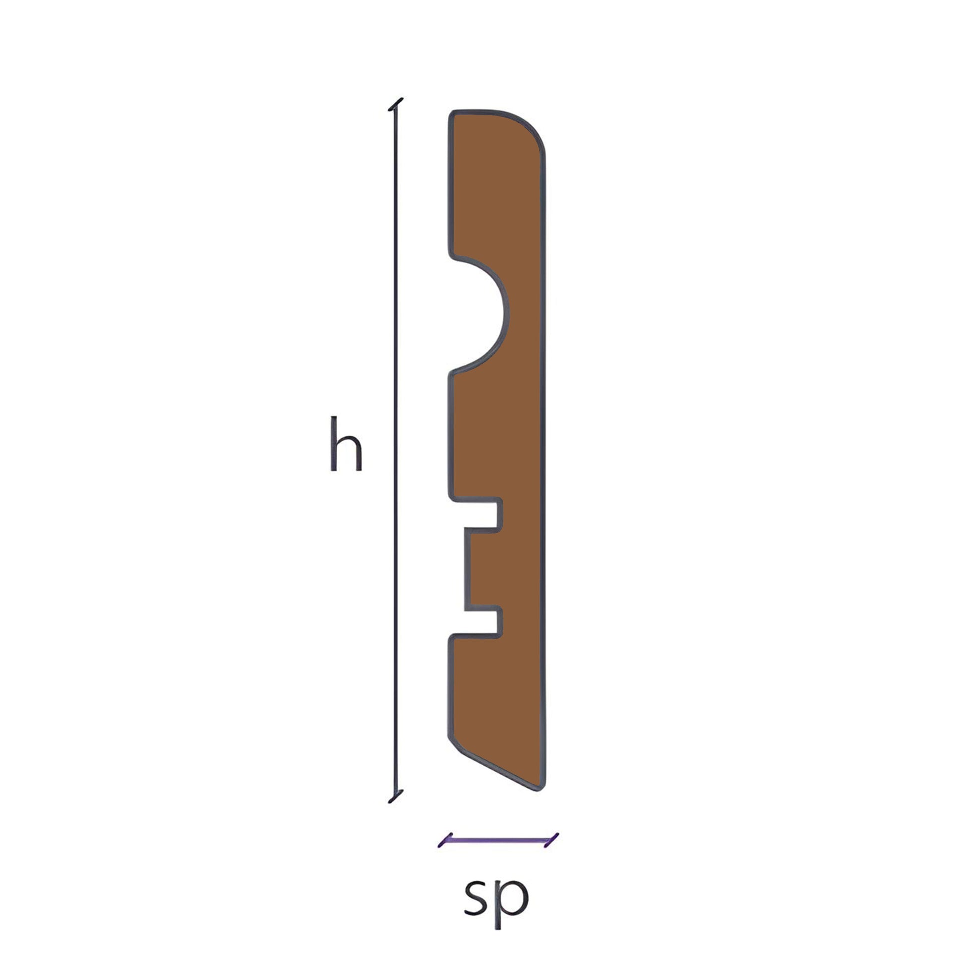 96ML Battiscopa MDF 70X10 Passacavo BC varie essenze incl. Bianchi RAL, ORO, ALLUMINIO - Eternal Parquet