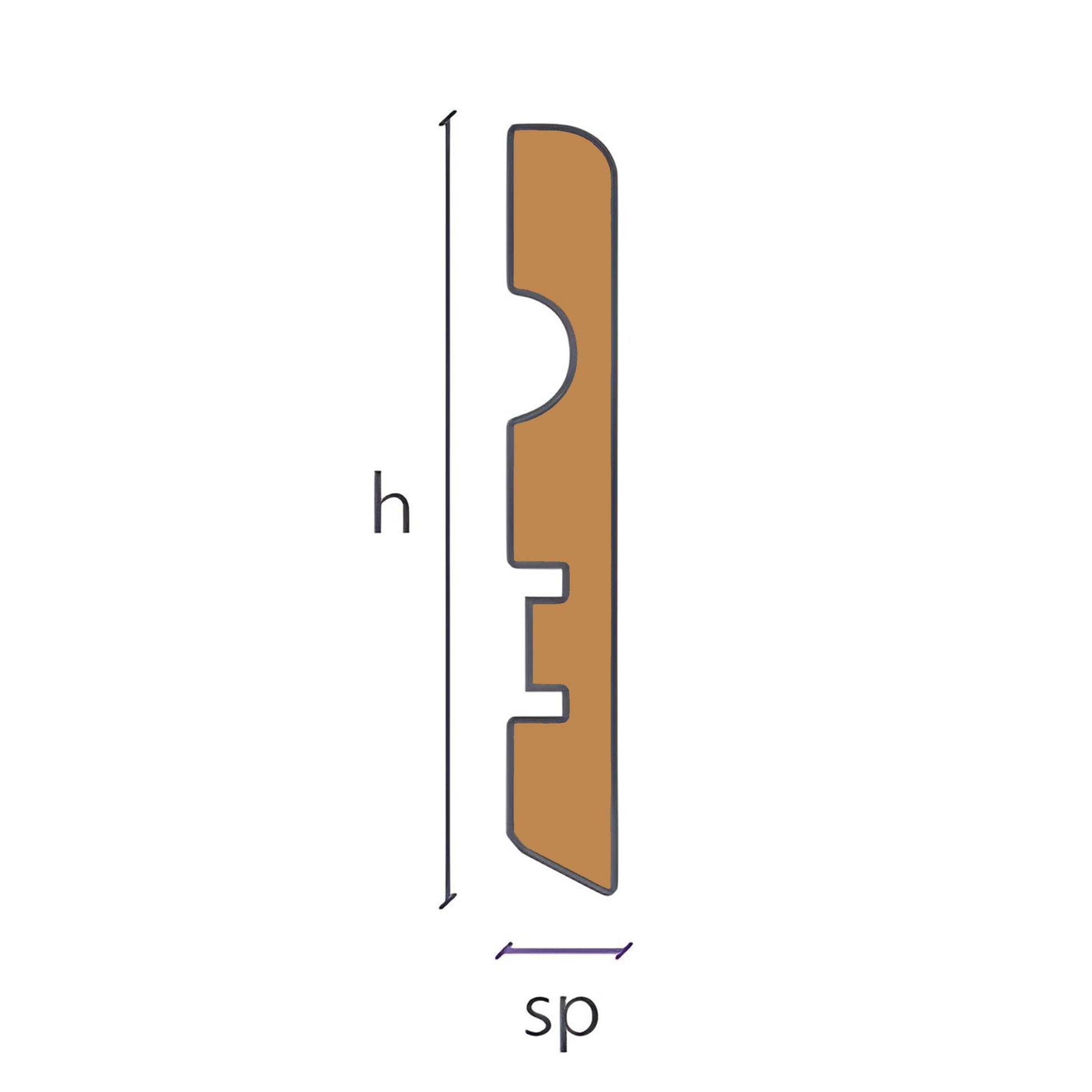 96ML Battiscopa MDF 70X10 Passacavo BC varie essenze incl. Bianchi RAL, ORO, ALLUMINIO - Eternal Parquet
