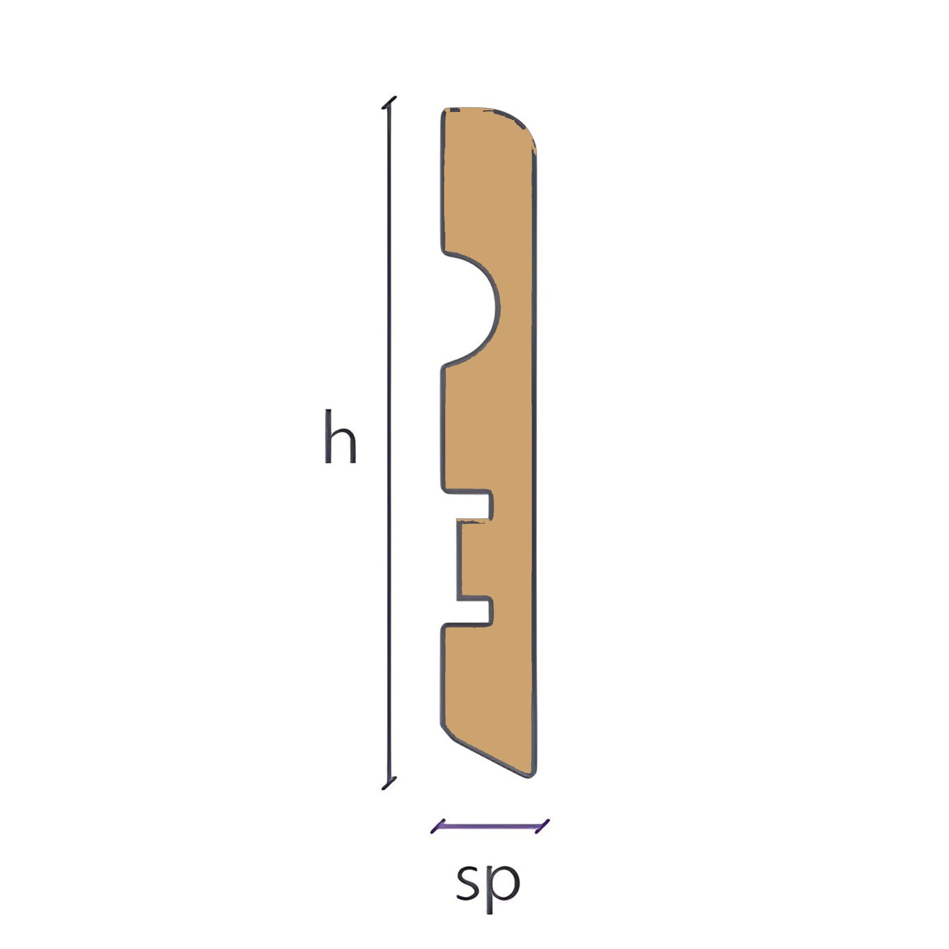 96ML Battiscopa MDF 70X10 Passacavo BC varie essenze incl. Bianchi RAL, ORO, ALLUMINIO - Eternal Parquet