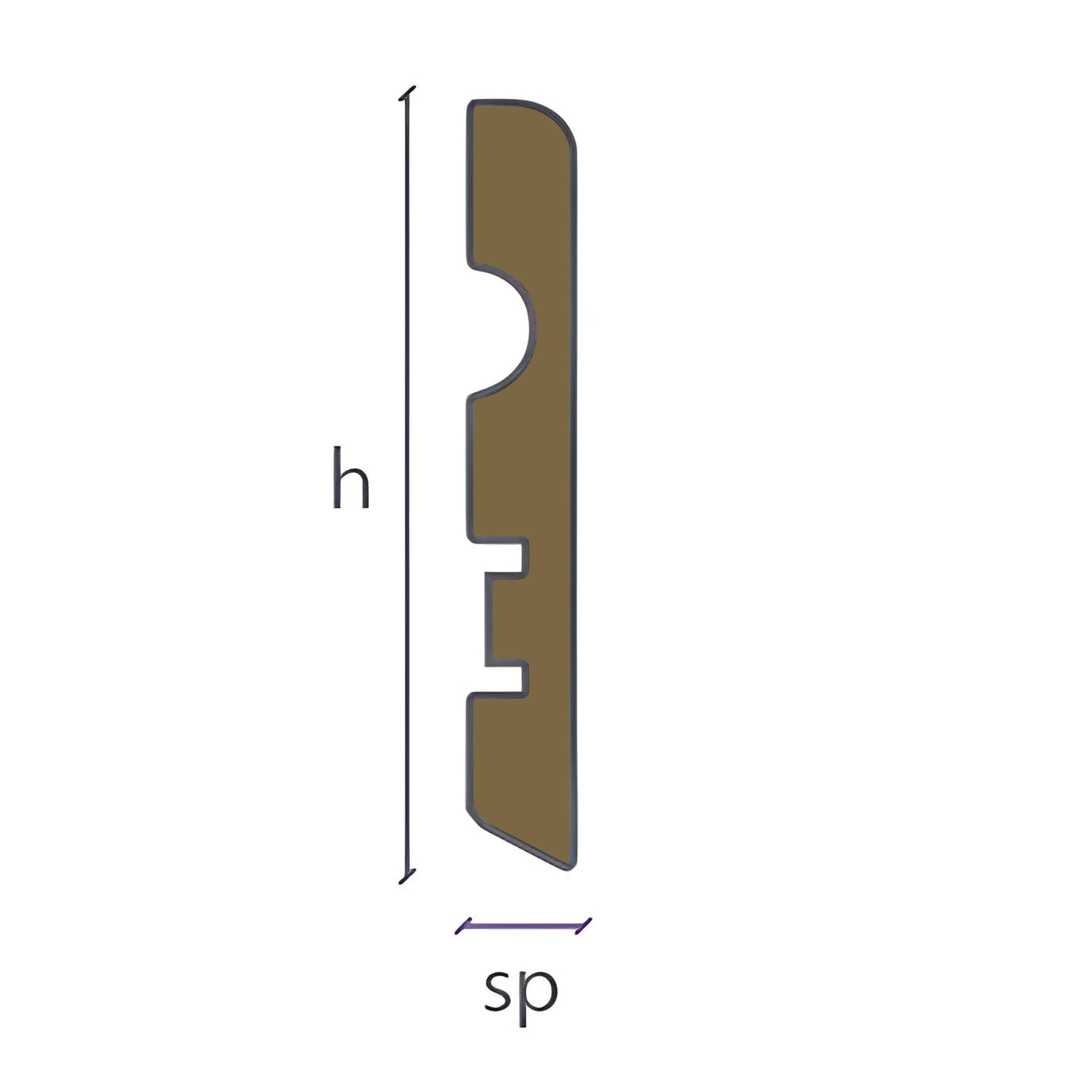 96ML Battiscopa MDF 70X10 Passacavo BC varie essenze incl. Bianchi RAL, ORO, ALLUMINIO - Eternal Parquet