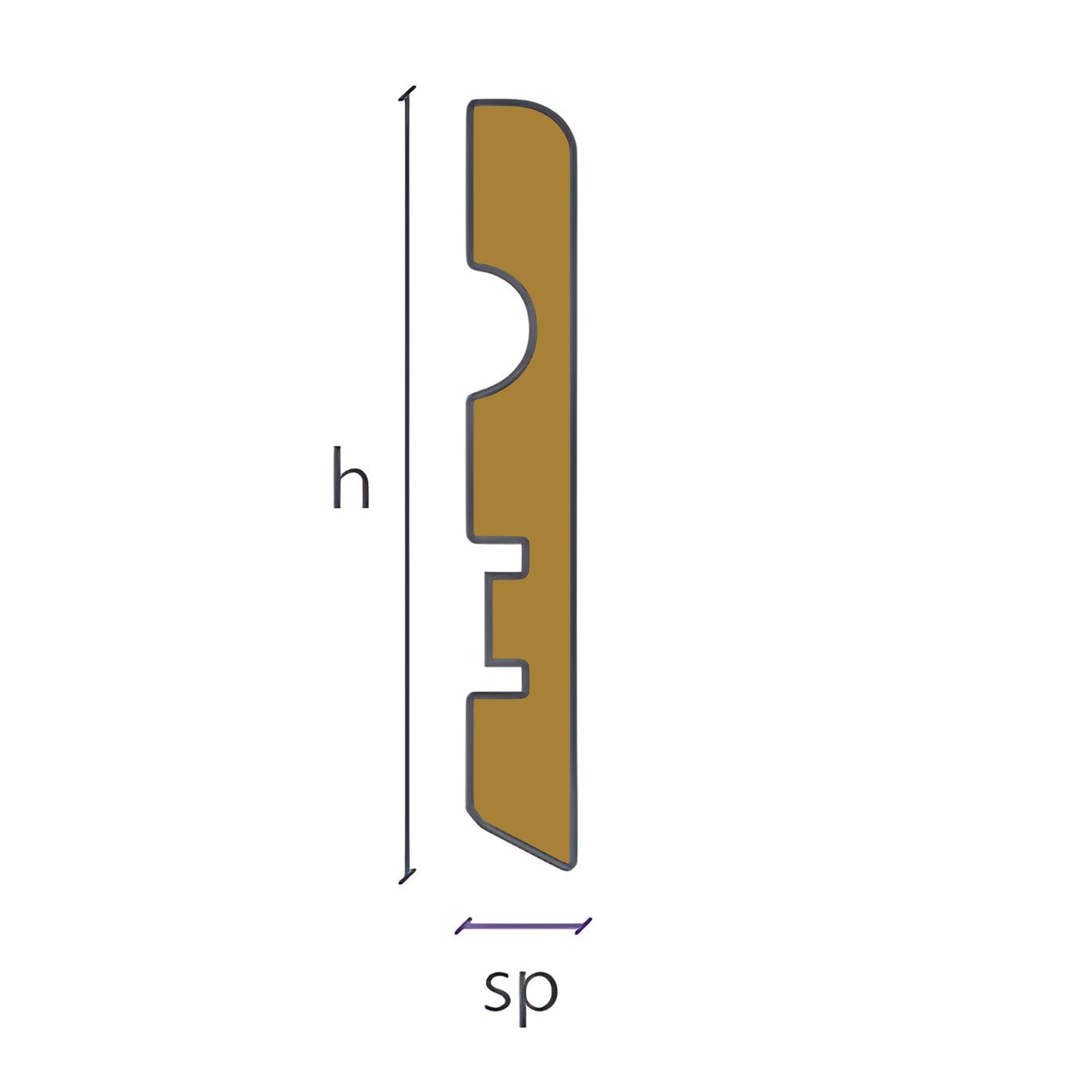 96ML Battiscopa MDF 70X10 Passacavo BC varie essenze incl. Bianchi RAL, ORO, ALLUMINIO - Eternal Parquet