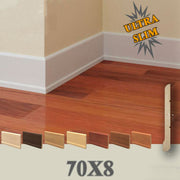 96ML Battiscopa Zoccolino in LEGNO MASSELLO PERUGINO Sottile 70X8 - Eternal Parquet