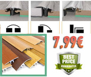 Profilo in Alluminio per parquet e laminati in 34 decori posa 2in1 da 93cm 3in1 (di compensazione o dilatazione , a scendere, di chiusura) (biadesivo e tasselli) - Eternal Parquet