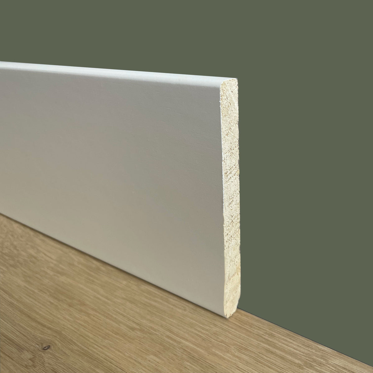 100 metri lineari di Battiscopa in Legno Massello alto squadrato - 120x13mm  Laccato Bianco - Eternal Parquet