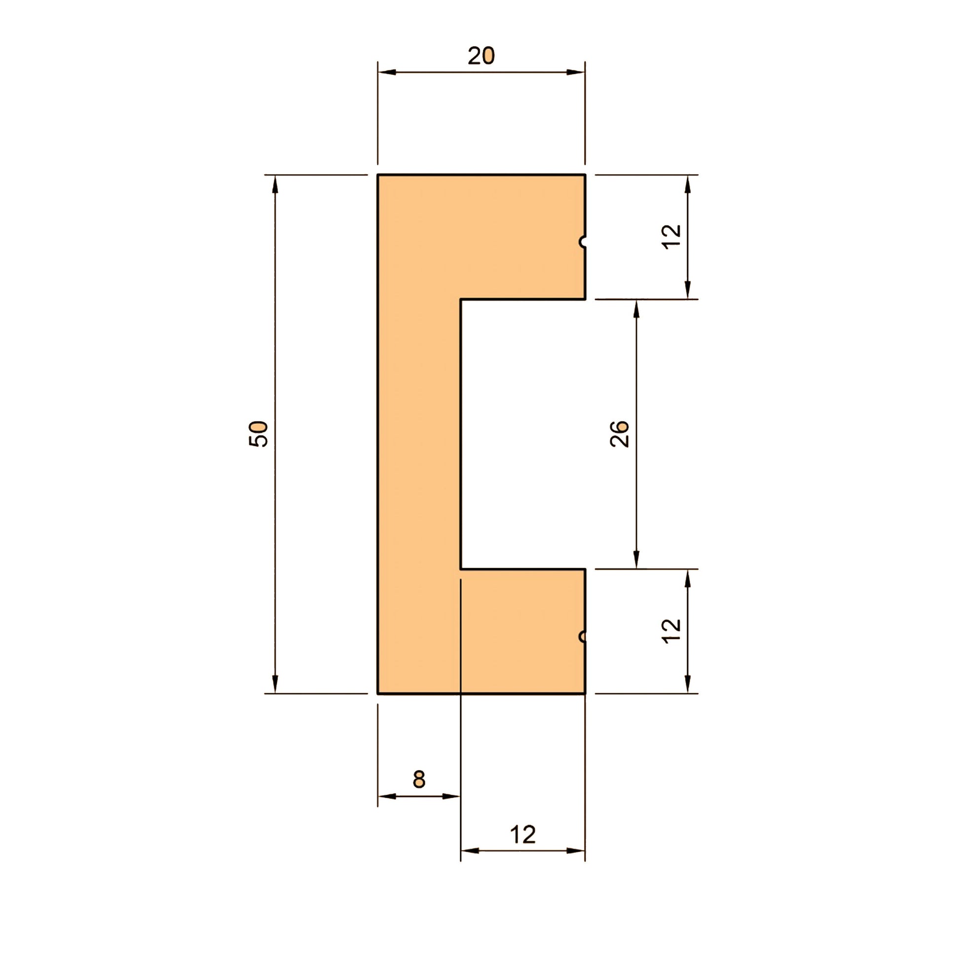 120ml bancale di Battiscopa SQUADRATO BIANCO Passacavo 50x20x2000mm in POLIMERI - Eternal Parquet