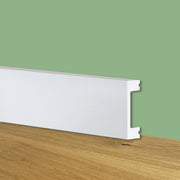 120ml bancale di Battiscopa SQUADRATO BIANCO Passacavo 50x20x2000mm in POLIMERI - Eternal Parquet