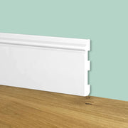 84ml bancale di Battiscopa Zoccolino BIANCO mod. ETNICO 80x13x2000mm in POLIMERI - Polistrutturato - Eternal Parquet