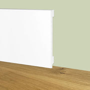 84ml bancale di Battiscopa Zoccolino BIANCO Squadrato passacavo 150x15x2000mm in POLIMERI - Polistrutturato - Eternal Parquet