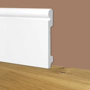 88ml bancale di Battiscopa Zoccolino BIANCO mod. OLANDESE 145x18x2000mm in POLIMERI - Polistrutturato - Eternal Parquet