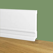 90ml bancale di Battiscopa Zoccolino BIANCO mod. TOSCANO 128x20x2000mm in POLIMERI - Polistrutturato - Eternal Parquet