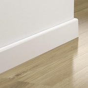 BATTISCOPA legno ZOCCOLINO MASSELLO 50X10 moderno taglio quadro laccato bianco - Eternal Parquet