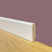 96ml di BATTISCOPA Squadrato BASSO laccato bianco su multistrato di legno 40X10 - Eternal Parquet