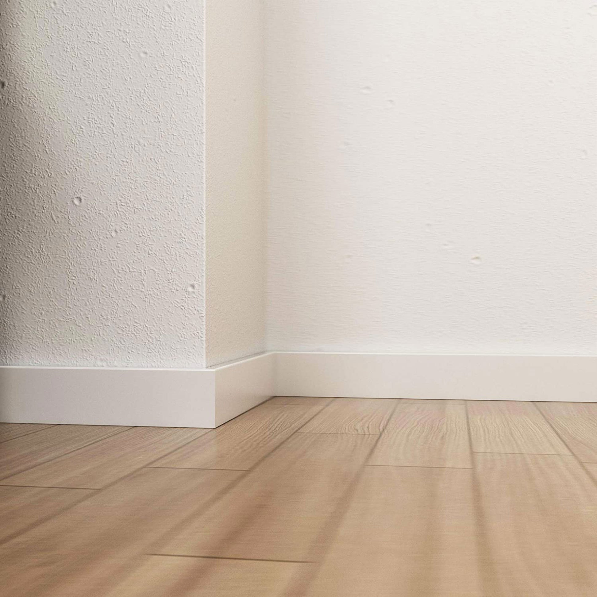 96ML di BATTISCOPA Squadrato laccato bianco in legno MASSELLO Massiccio 70X10 Eternal Parquet