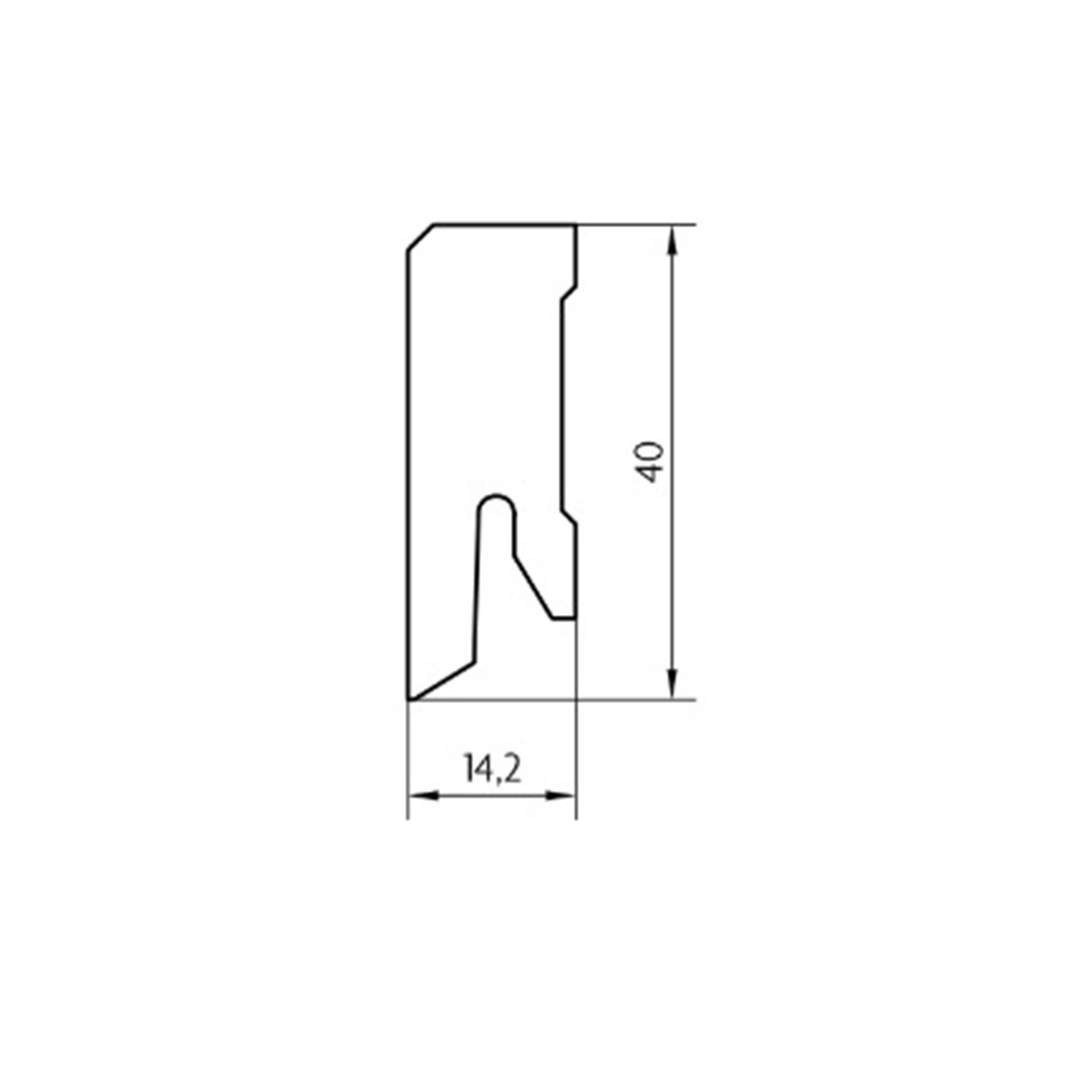 96ml di BATTISCOPA ZOCCOLINO SQUADRATO BASSO in FIBRA DI LEGNO 40X15 BIANCO - Eternal Parquet
