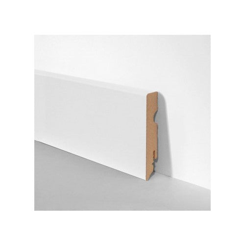 96ml di BATTISCOPA ZOCCOLINO SQUADRATO in FIBRA DI LEGNO COMPATTA 80X15 BIANCO Eternal Parquet