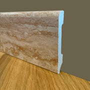 Bancale da 104ml di Battiscopa BC Lucido TRAVERTINO 85x14x2000mm in POLIMERI - Eternal Parquet