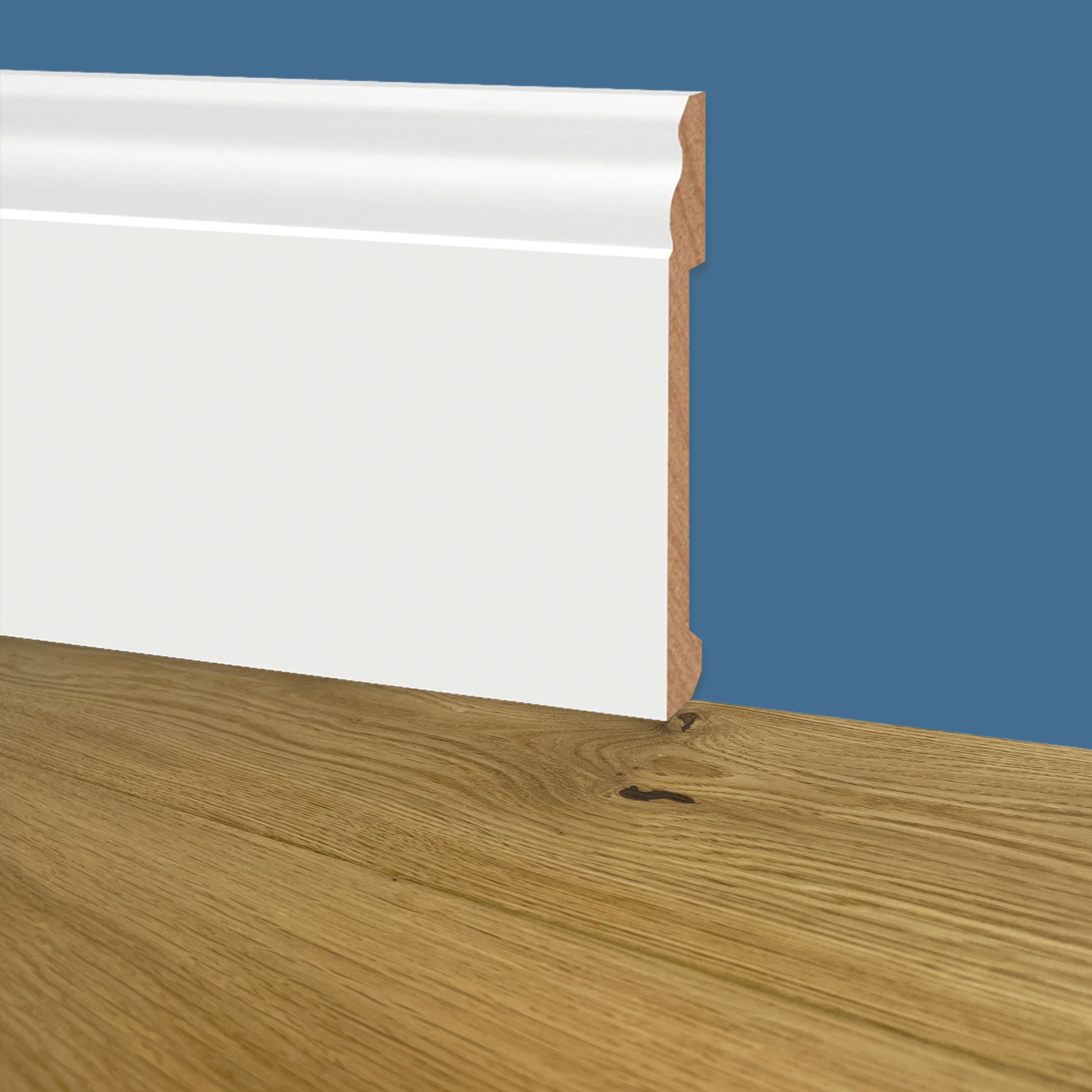 Battiscopa DUCALE GIGANTE in POLIMERI EqualWood HI-TEC 200x14x2000mm - BIANCO - Eternal Parquet