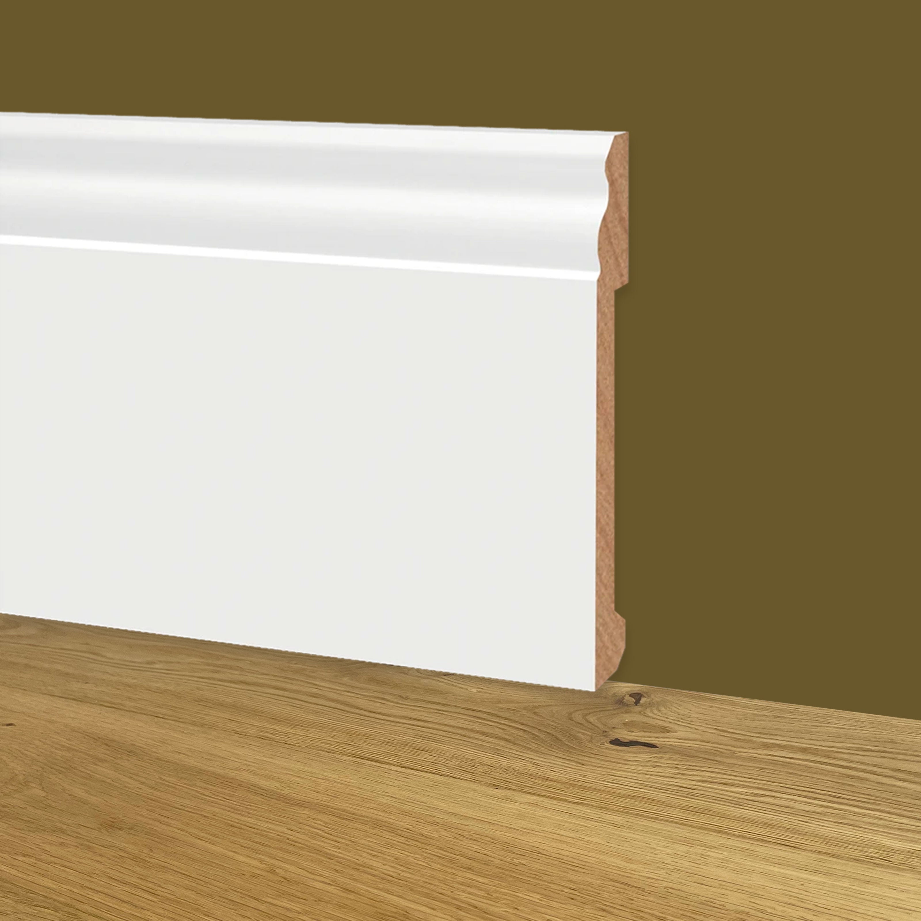 Battiscopa DUCALE in POLIMERI EqualWood HI-TEC 140x14x2000mm - BIANCO - Eternal Parquet