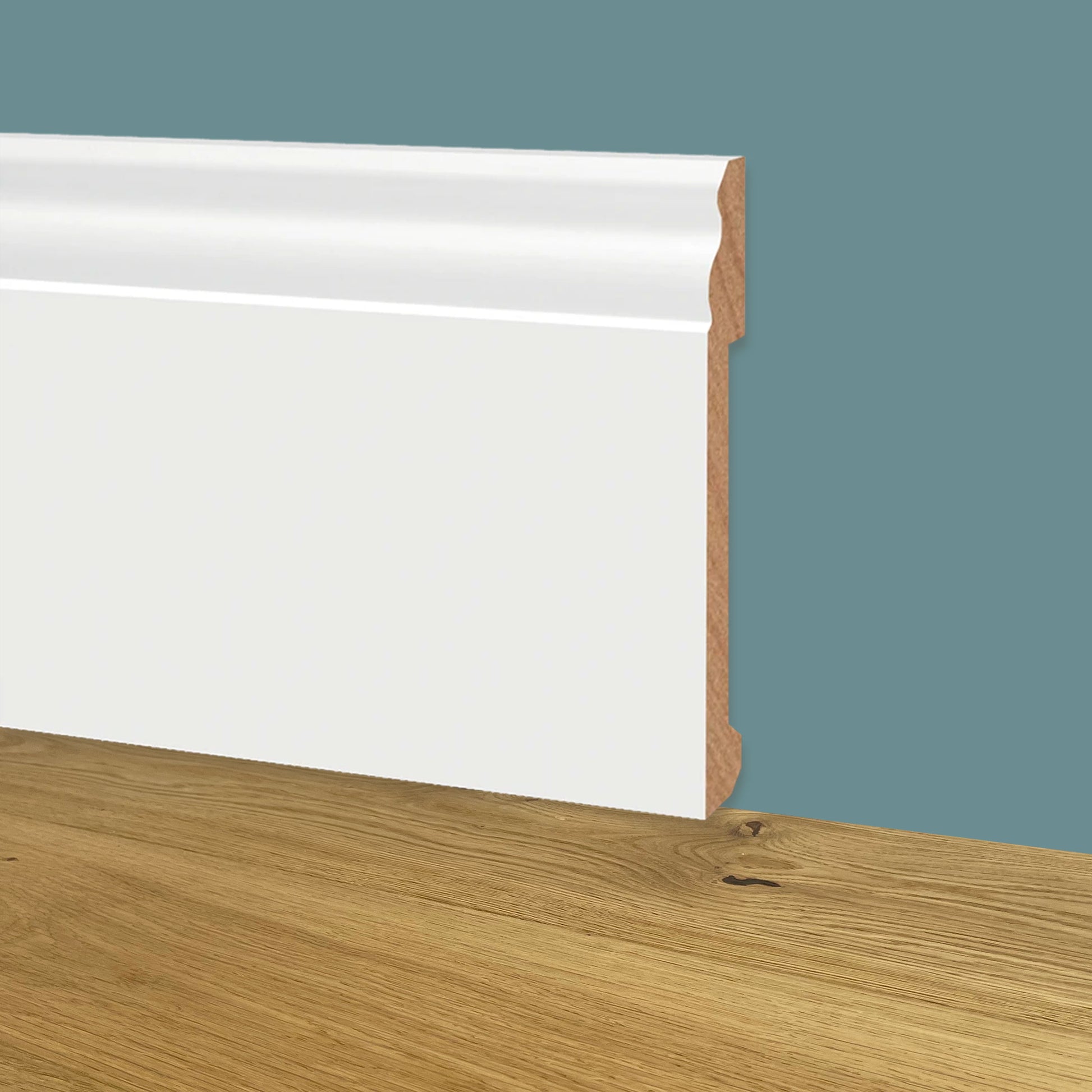 Battiscopa DUCALE in POLIMERI EqualWood HI-TEC 140x14x2000mm - BIANCO - Eternal Parquet