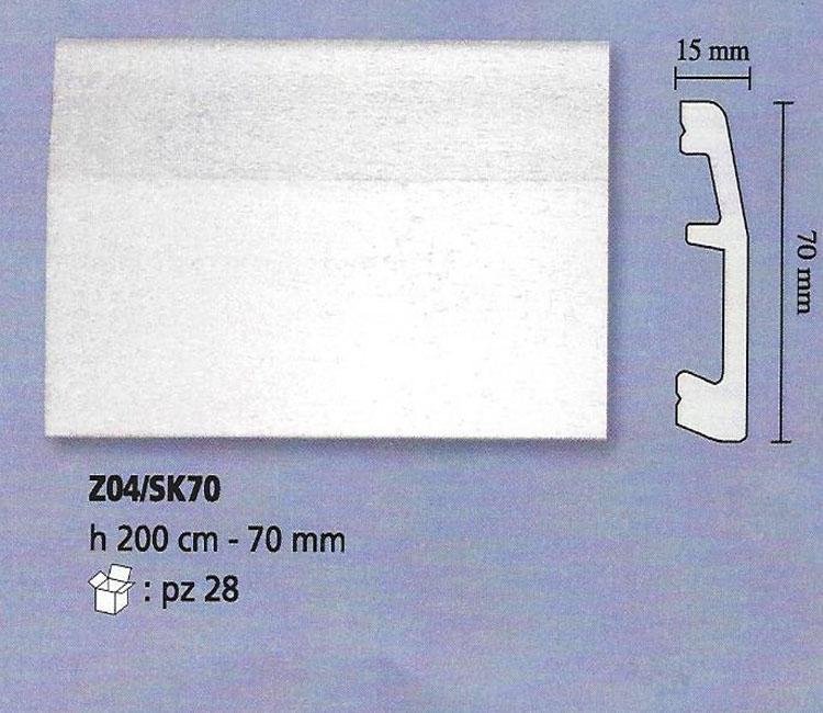 Battiscopa in DUROPOLIMERO 70x15mm passacavo pacco da 56 metri lineari - Eternal Parquet