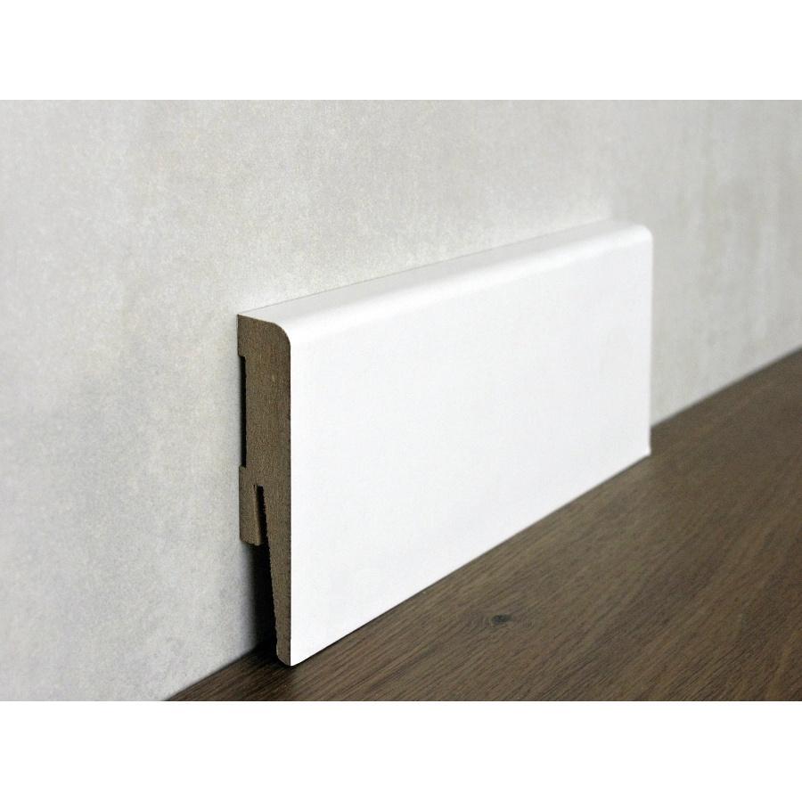 BATTISCOPA MODERNO Zoccolino SQUADRATO 80X15 (asta 2420mm) in MDF BIANCO - Eternal Parquet