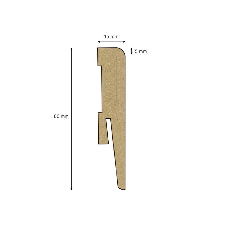 BATTISCOPA MODERNO Zoccolino SQUADRATO 80X15 (asta 2420mm) in MDF BIANCO - Eternal Parquet