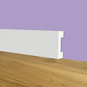 Battiscopa SQUADRATO BIANCO BASSO 30x10x2000mm in POLIMERI - Polistrutturato - Eternal Parquet