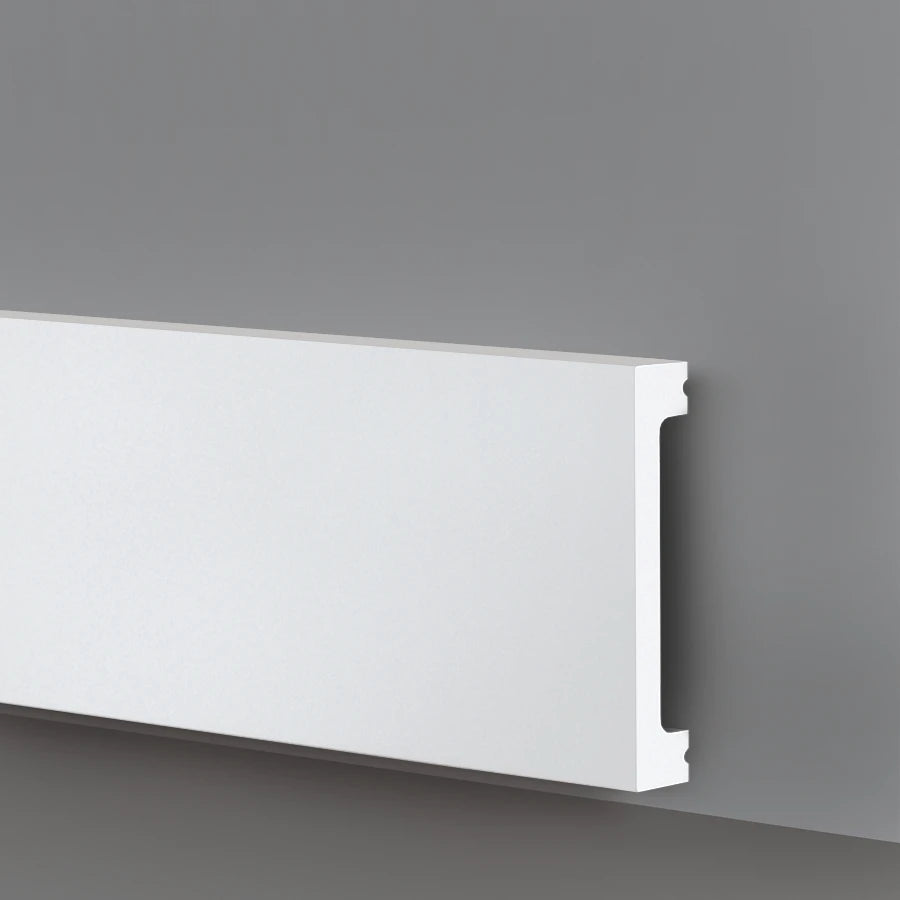 Battiscopa SQUADRATO BIANCO Passacavo 100x13x2000mm in POLIMERI - Polistrutturato - Eternal Parquet