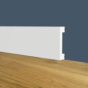 Battiscopa SQUADRATO BIANCO Passacavo 40x10x2000mm in POLIMERI - Polistrutturato - Eternal Parquet