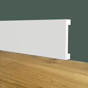 Battiscopa SQUADRATO BIANCO PASSACAVO 50x10x2000mm in POLIMERI - Polistrutturato - Eternal Parquet