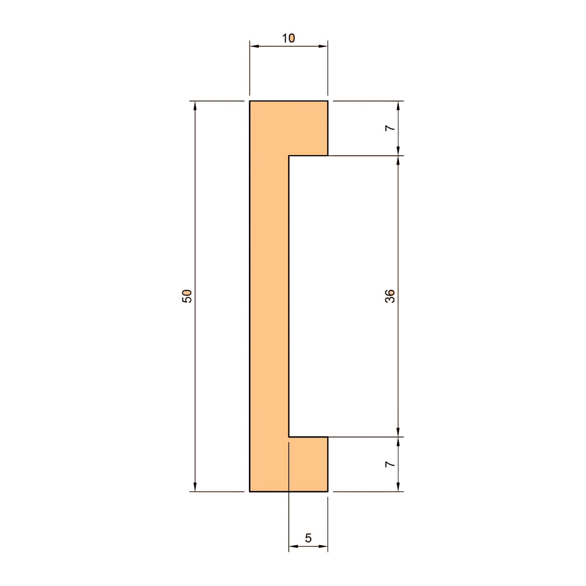 Battiscopa SQUADRATO BIANCO PASSACAVO 50x10x2000mm in POLIMERI - Polistrutturato - Eternal Parquet