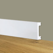 Battiscopa SQUADRATO BIANCO Passacavo 50x13x2000mm in POLIMERI - Polistrutturato - Eternal Parquet