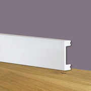 Battiscopa SQUADRATO BIANCO Passacavo 50x20x2000mm in POLIMERI - Polistrutturato - Eternal Parquet