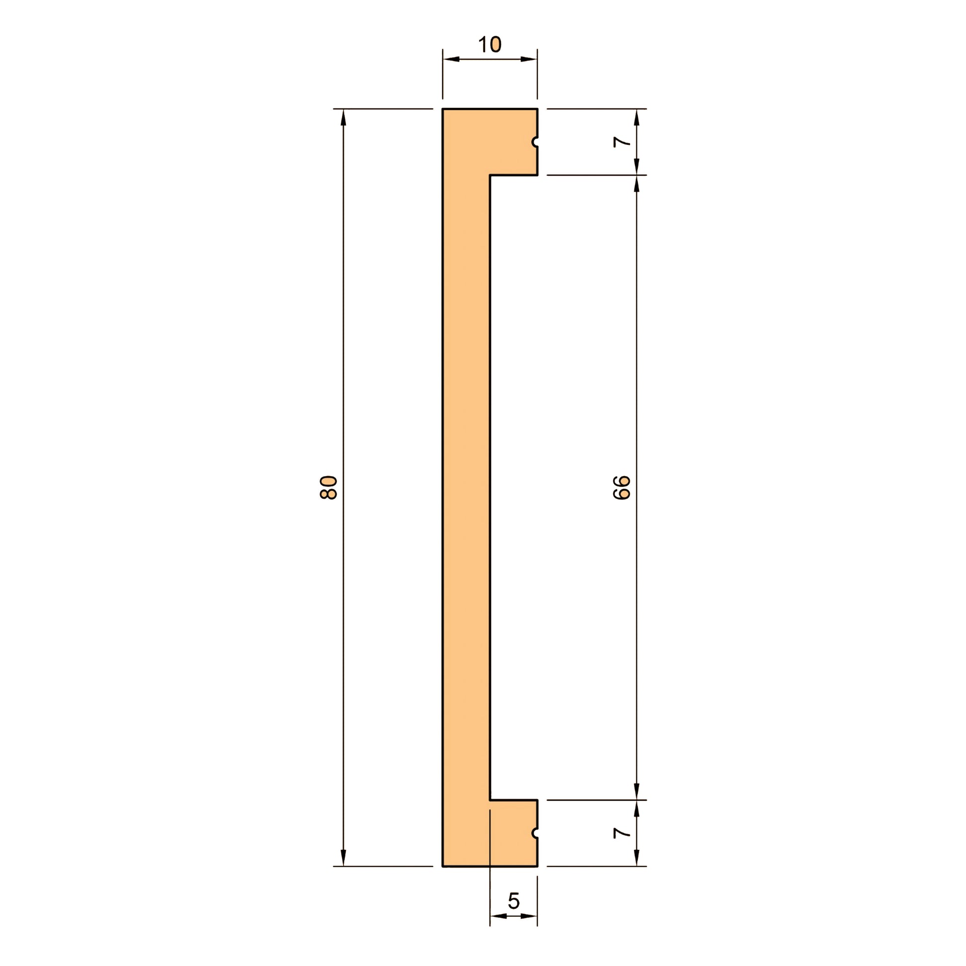 Battiscopa SQUADRATO BIANCO PASSACAVO 80x10x2000mm in POLIMERI - Polistrutturato - Eternal Parquet