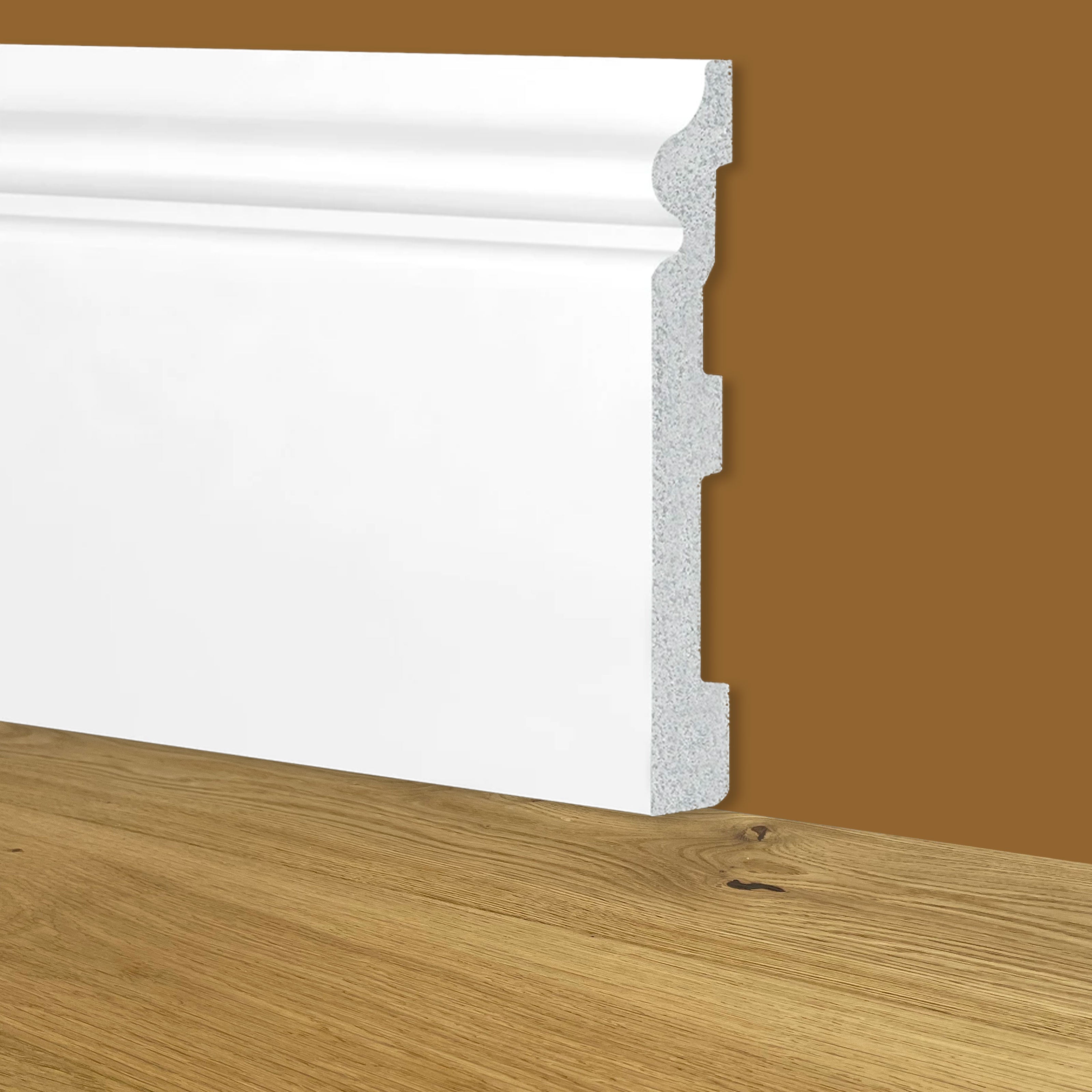 Battiscopa Zoccolino BIANCO mod. ETNICO 180x19x2000mm in POLIMERI - Polistrutturato - Eternal Parquet