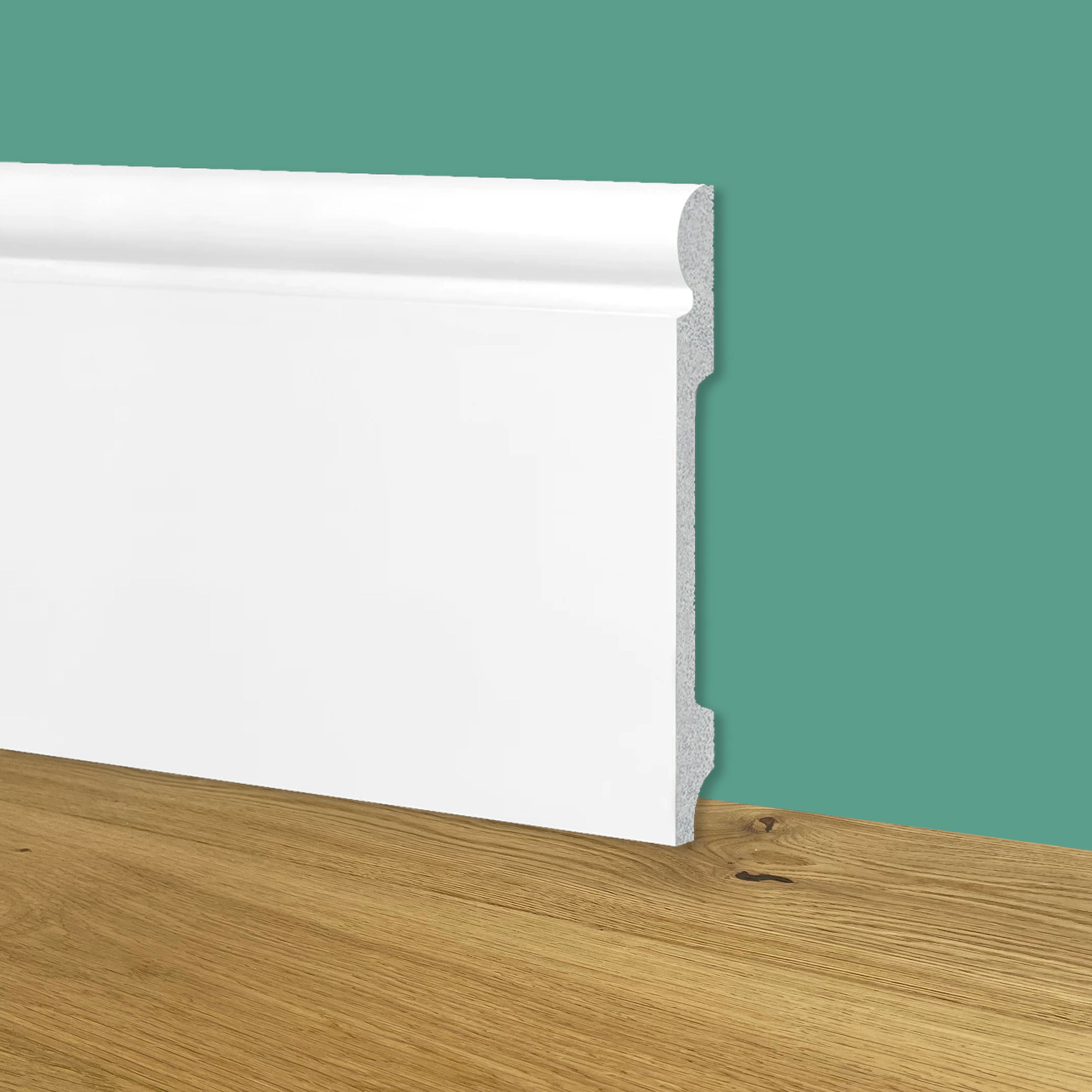 Battiscopa Zoccolino BIANCO mod. OLANDESE 120x16x2000mm in POLIMERI - Polistrutturato - Eternal Parquet
