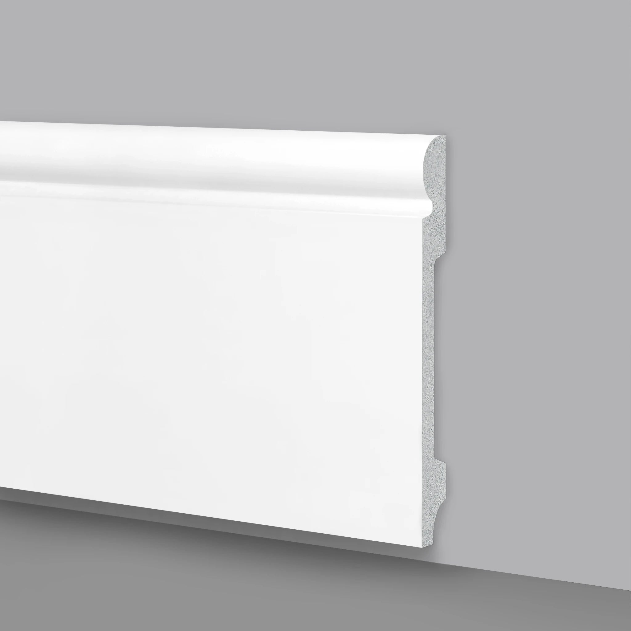 Battiscopa Zoccolino BIANCO mod. OLANDESE 120x16x2000mm in POLIMERI - Polistrutturato - Eternal Parquet