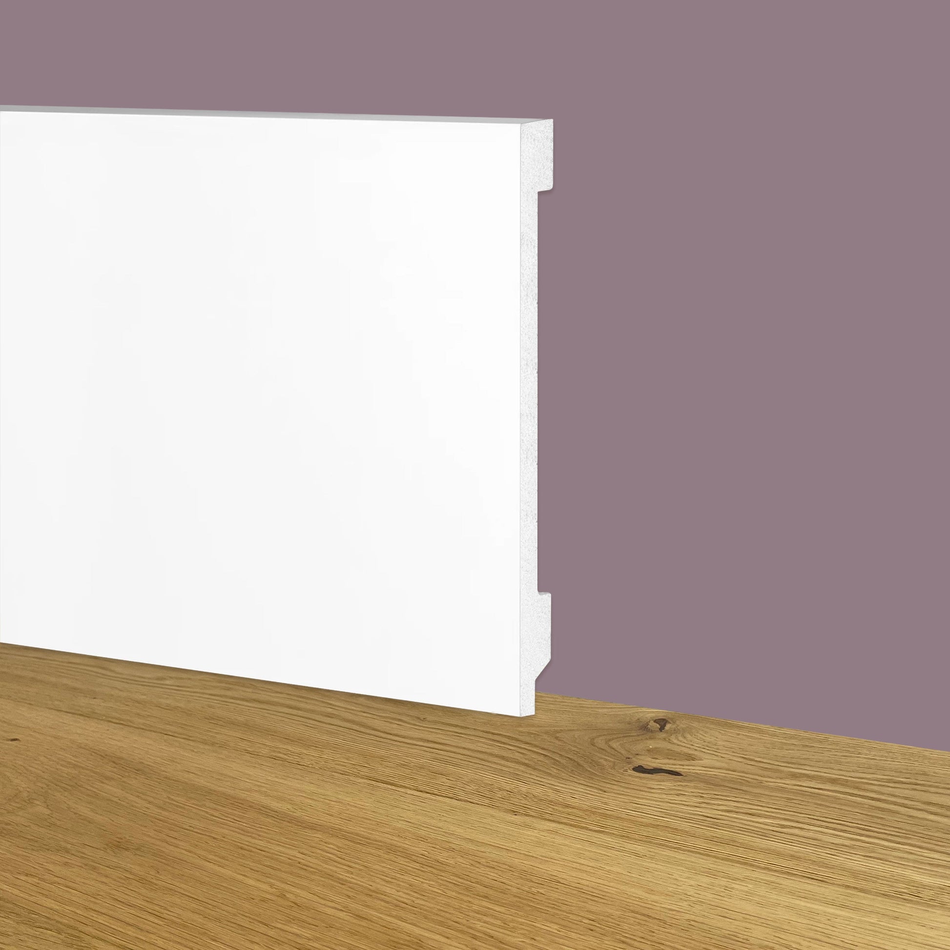 Battiscopa Zoccolino BIANCO Squadrato passacavo 150x15x2000mm in POLIMERI - Polistrutturato - Eternal Parquet