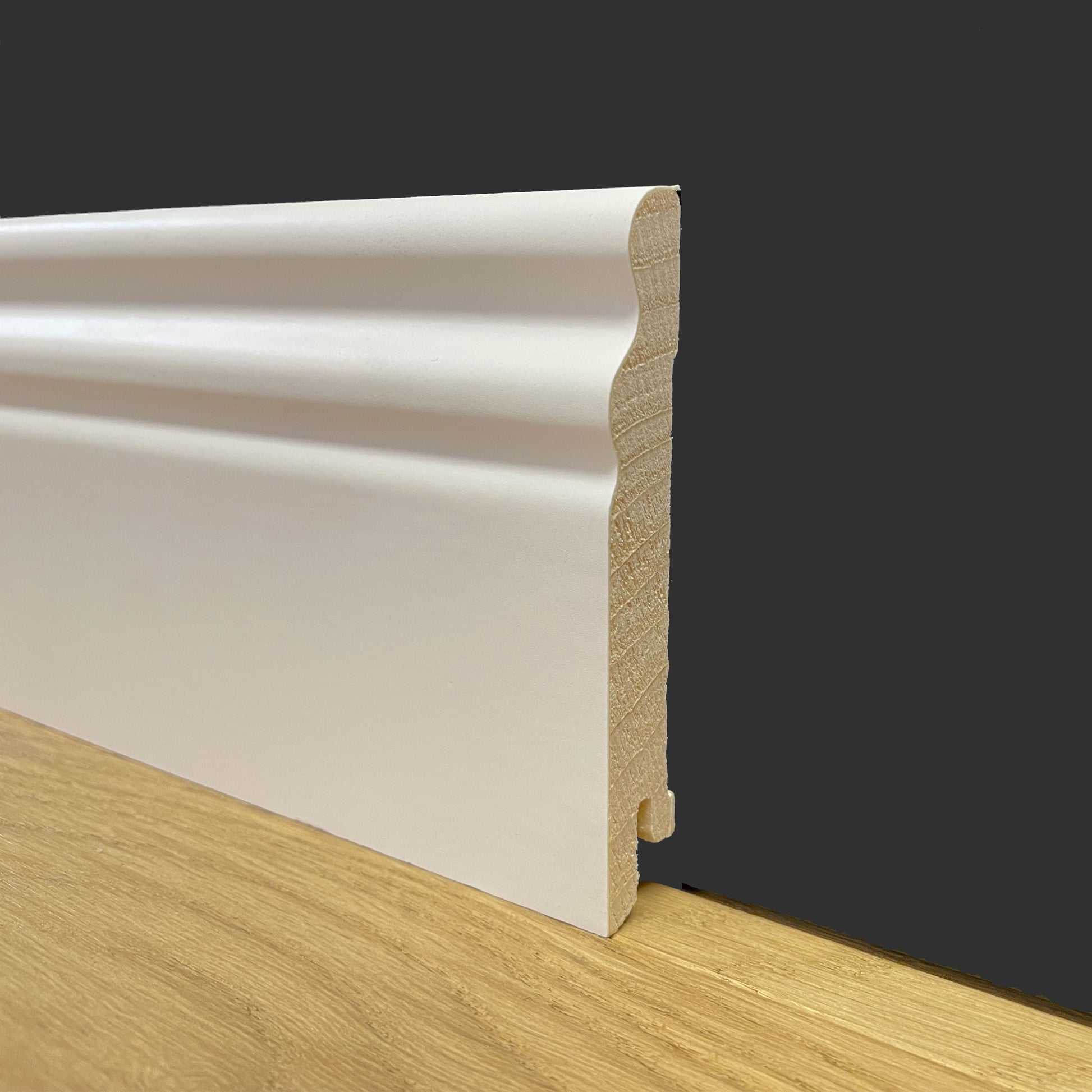 BATTISCOPA ZOCCOLINO DUCALE  in legno massiccio - massello 95X15 BIANCO Eternal Parquet