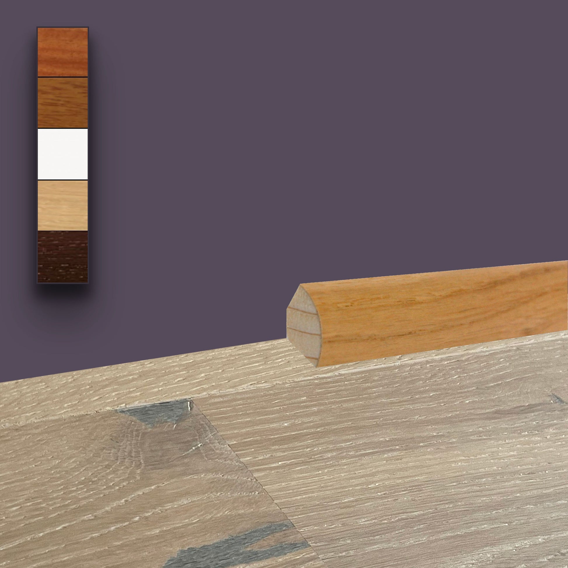 Basolino profilo legno Impiallacciato zoccolino tondo 14x14mm  varie essenze - Eternal Parquet