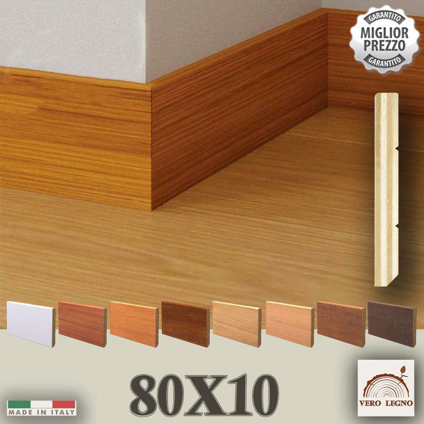 BATTISCOPA ZOCCOLINO in multistrato SQUADRATO MODERNO  80X10 (prezzo al metro lineare) - Eternal Parquet