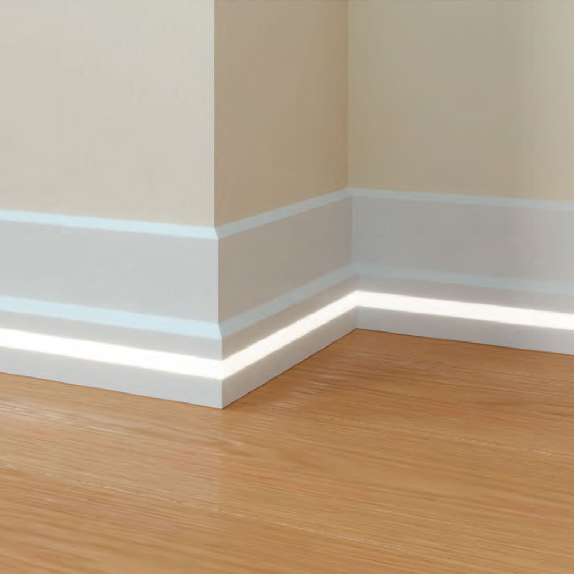 20ML o multipli di BATTISCOPA LED in legno MASSELLO mod. SKYLINE 150x18 + portaled Alluminio - Eternal Parquet