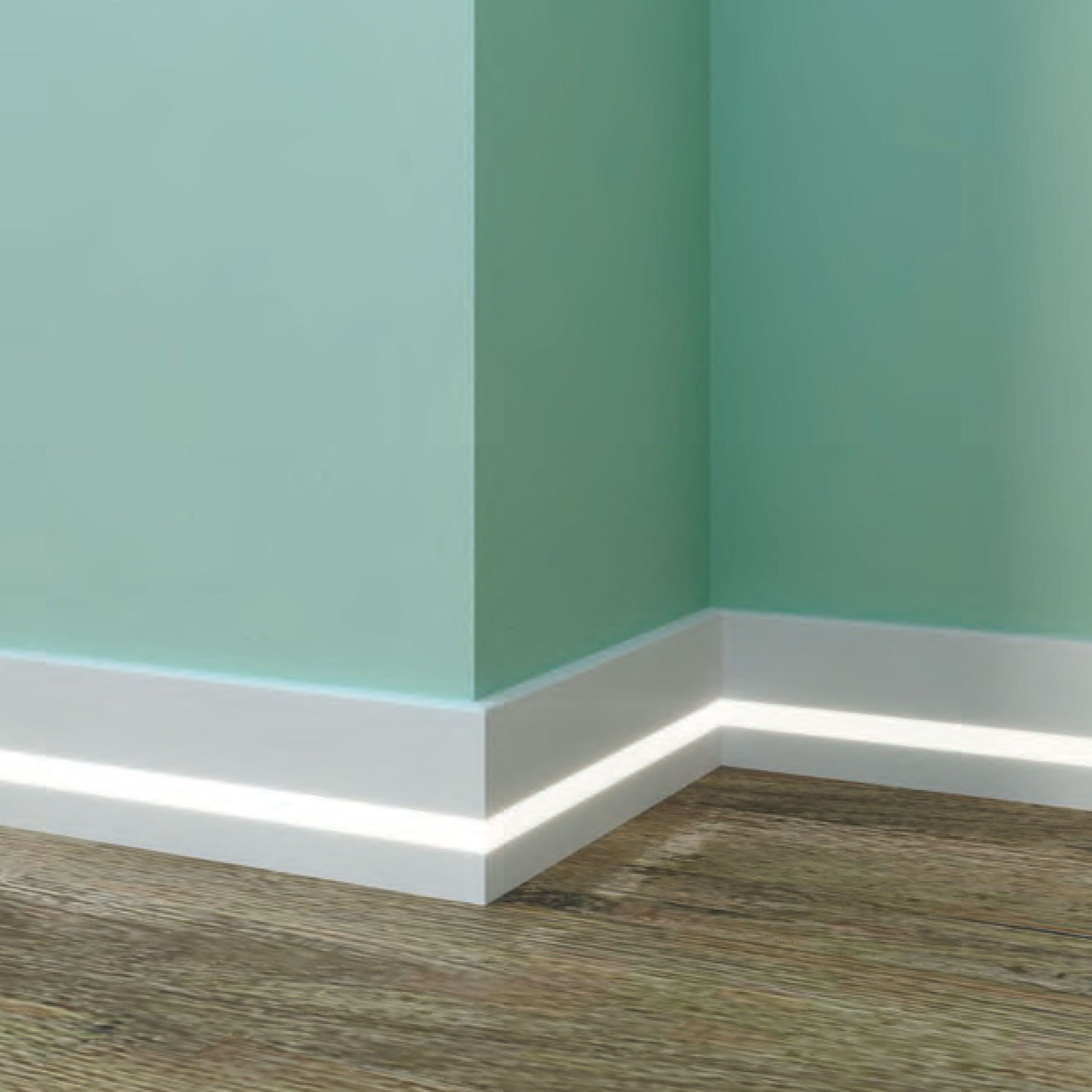 28ML o multipli di BATTISCOPA LED squadrato in legno MASSELLO 95x14 + portaled Alluminio - Eternal Parquet