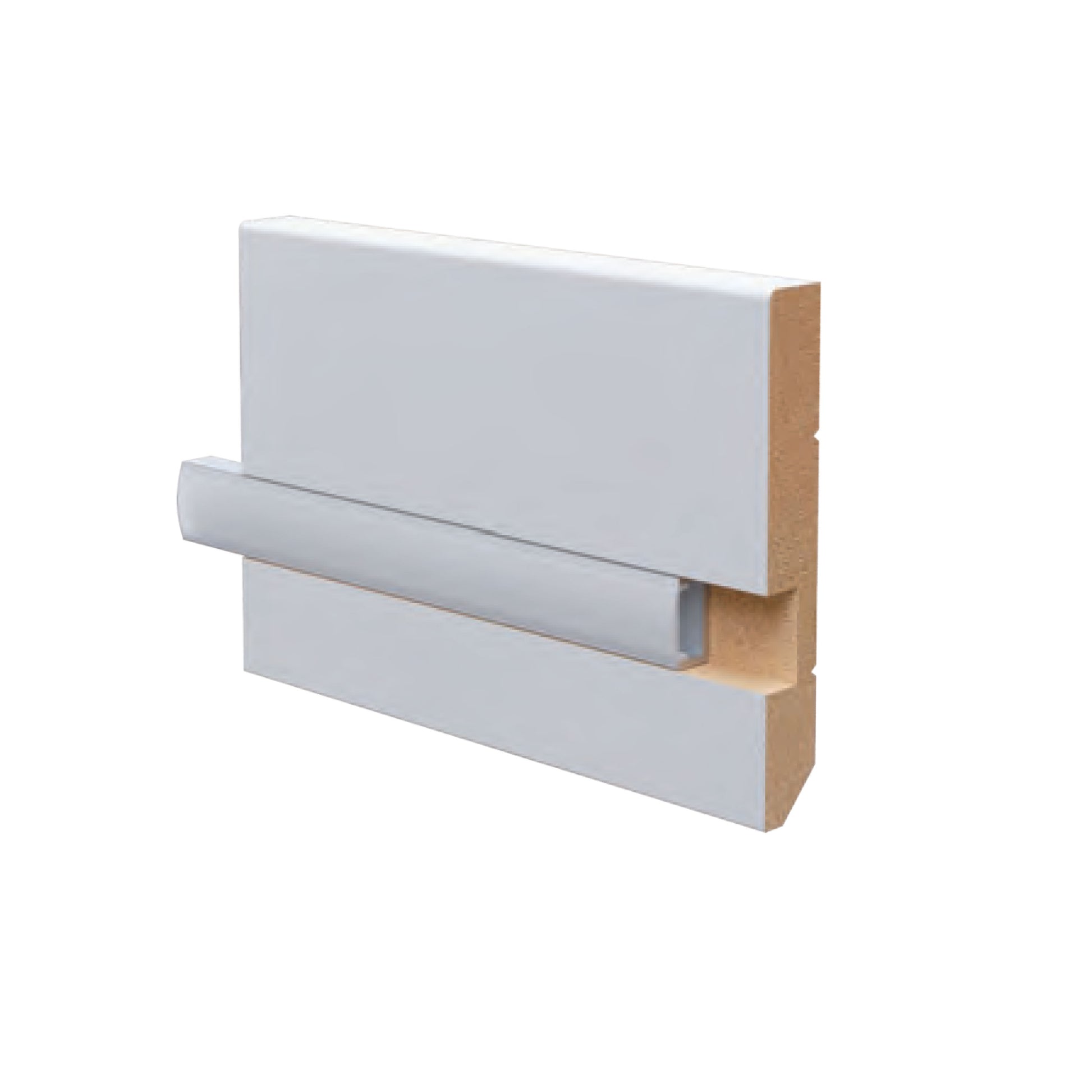 28ML o multipli di BATTISCOPA LED squadrato in legno MASSELLO 95x14 + portaled Alluminio - Eternal Parquet
