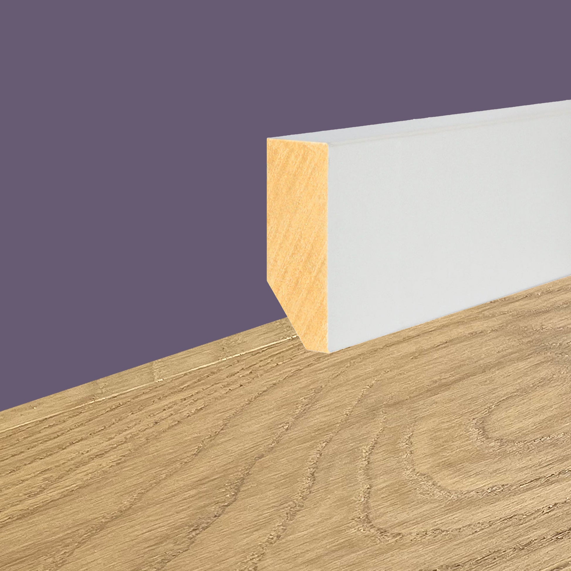 96ML di Battiscopa Elite Squadrato Legno Massello Dritto 60X15mm bianco o rovere - Eternal Parquet