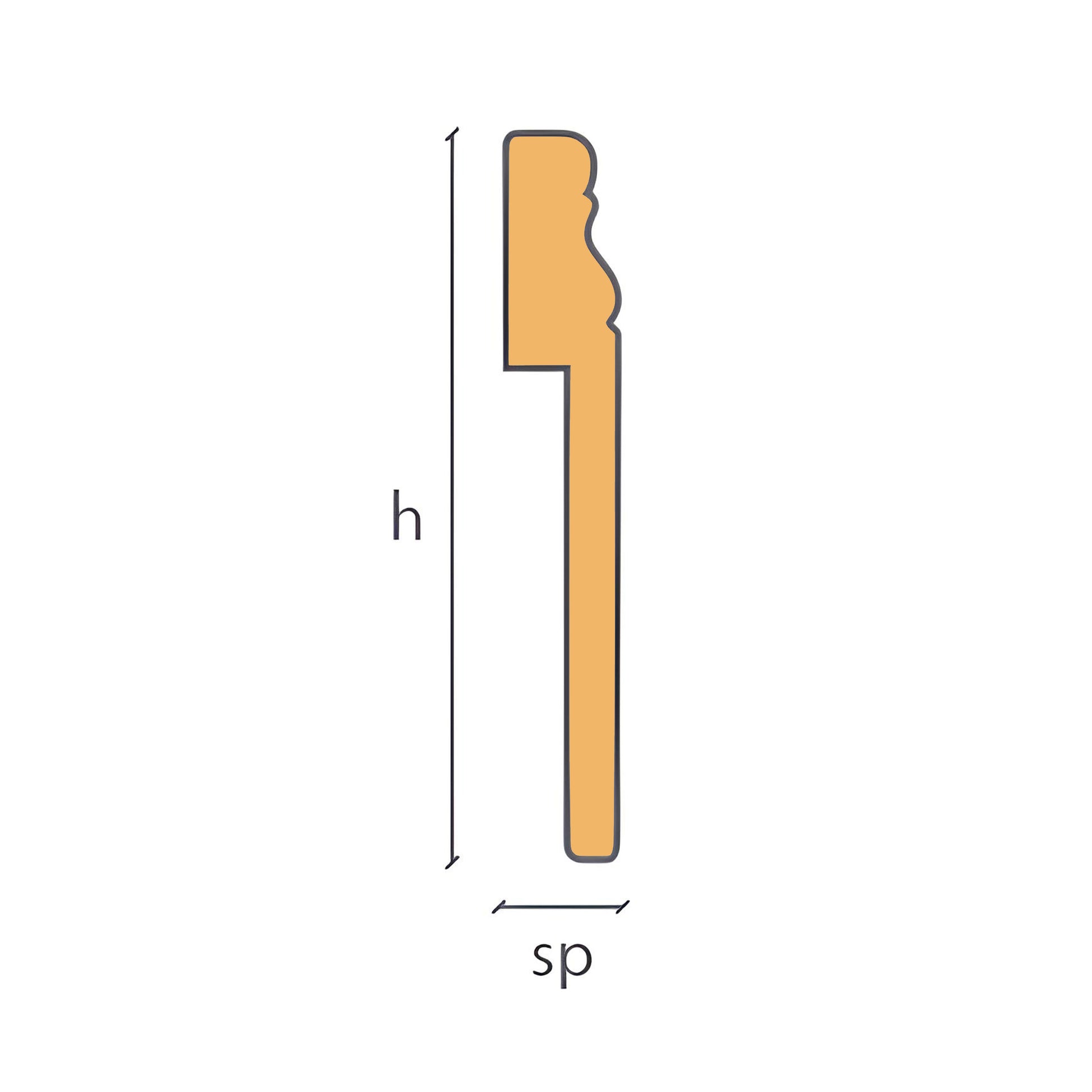96ML di Coprimarmo Battiscopa Gran Ducale Fibra di legno 120X19mm Laccato bianco o ral 9010 - Eternal Parquet